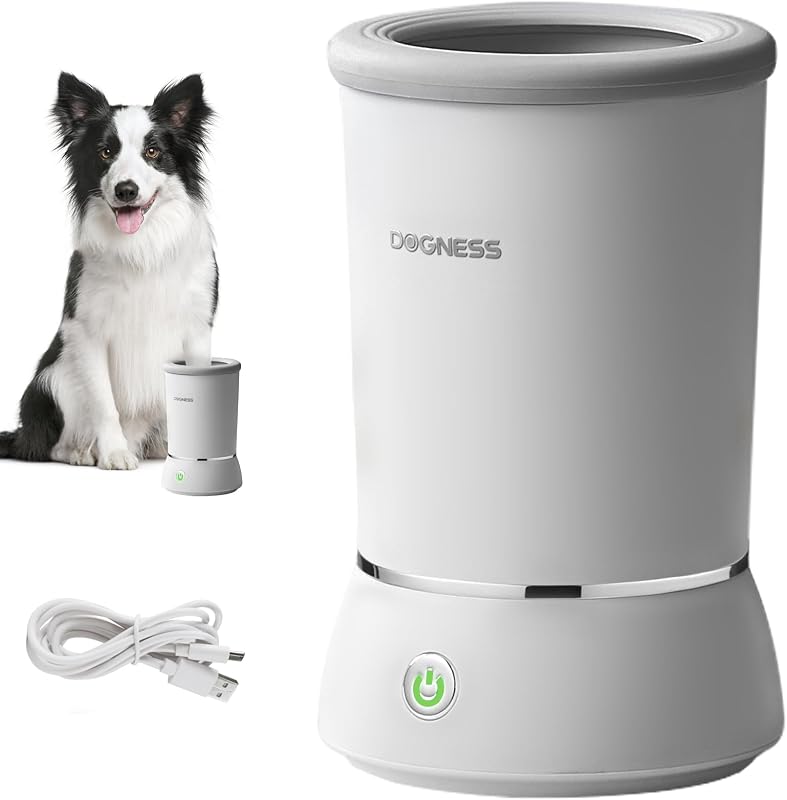 DOGNESS automatic dog paw cleaner cup in white