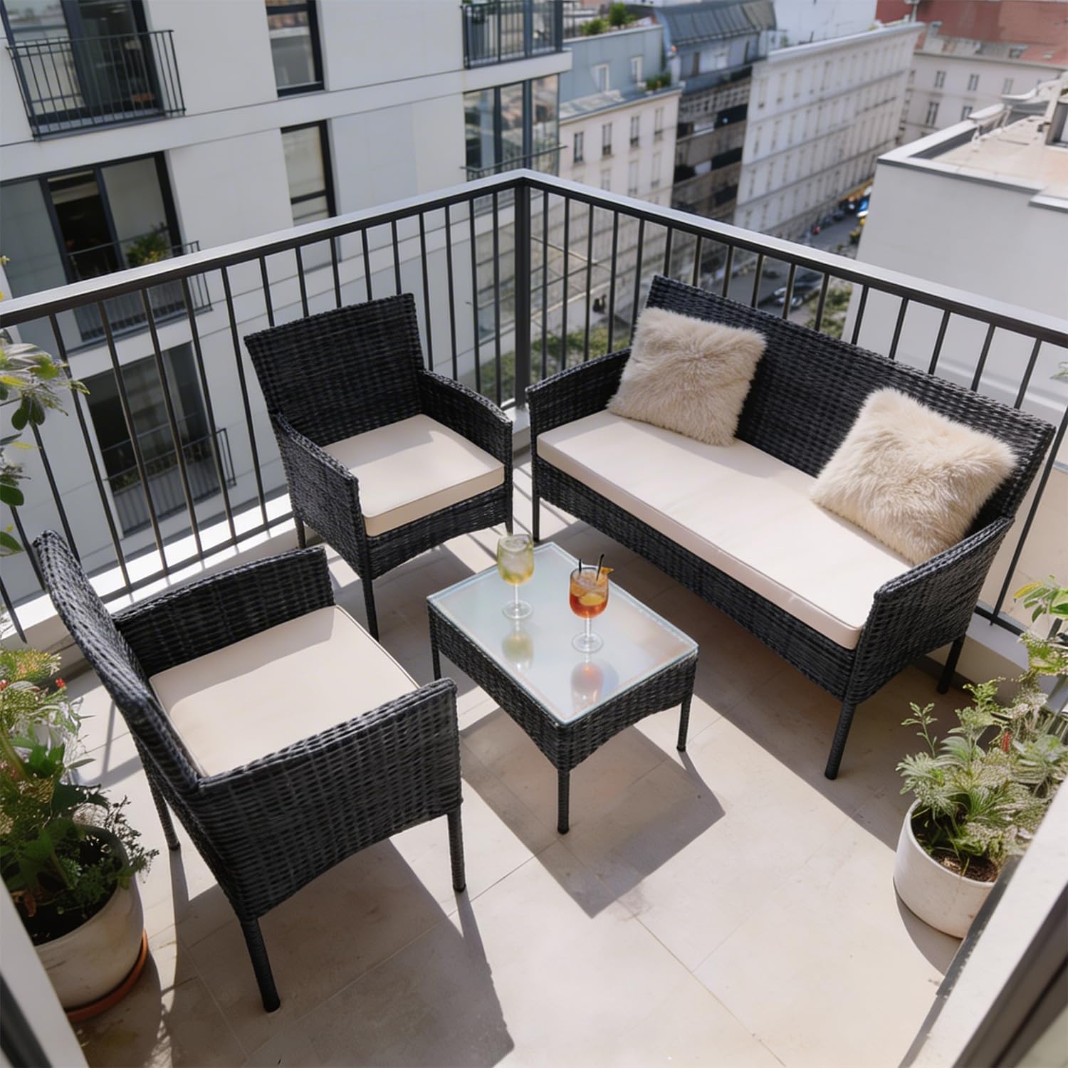 Juskys Polyrattan Sitzgruppe Fort Myers