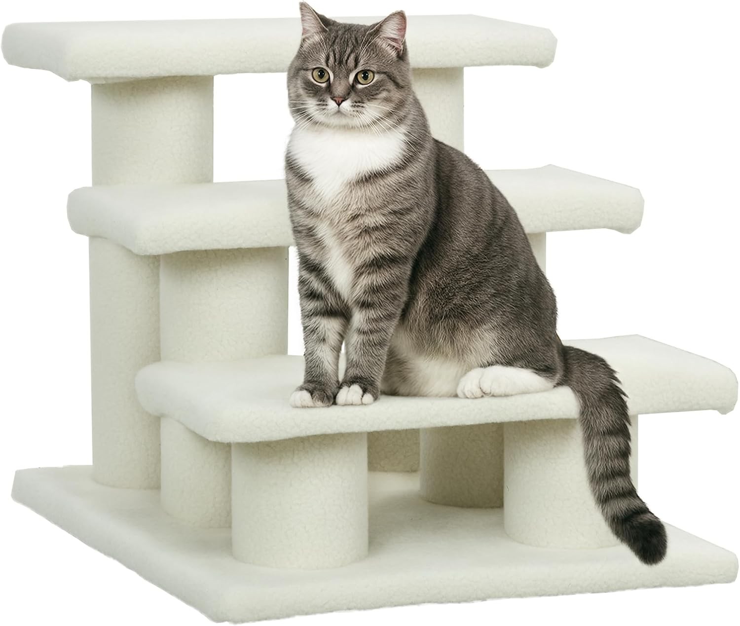 PawHut Katzentreppe 3 Stufen beige