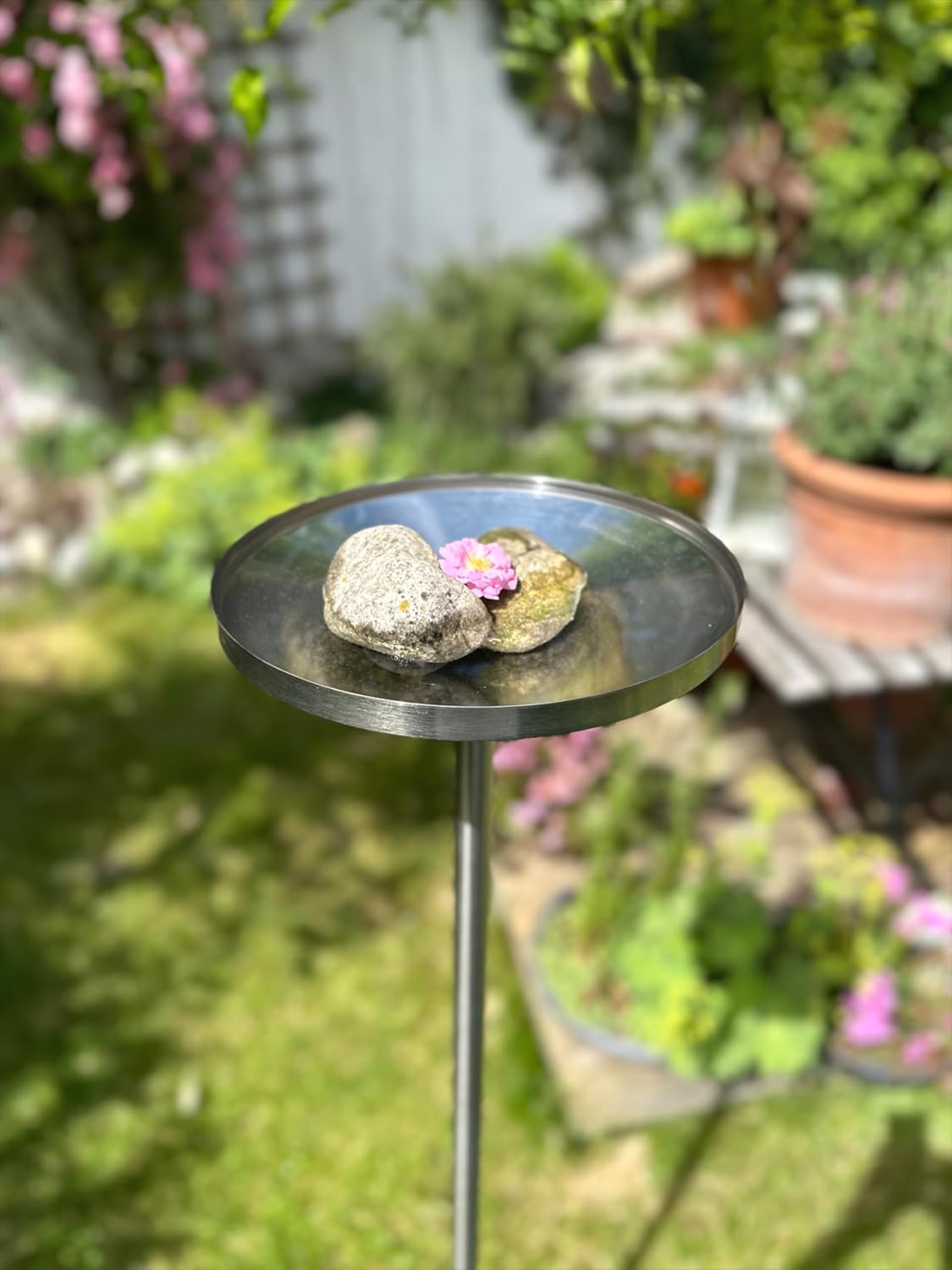 Vogeltränke stehend aus Edelstahl